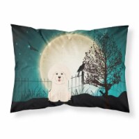 Halloween Scary Bichon Frise Fabric Standard Pillowcase&#44; 20.5 x 0.25 x 30 in.