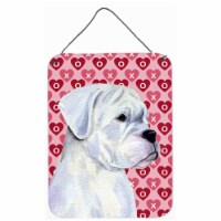Boxer Hearts Love and Valentines Day Portrait Aluminium Metal Wall Or Door Hanging Prints - 1