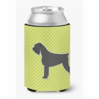 Giant Schnauzer Checkerboard Green Can or Bottle Hugger Perspective: Main