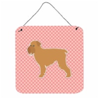 Brussels Griffon Checkerboard Pink Wall or Door Hanging Prints