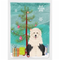 Merry Christmas Tree Old English Sheepdog Flag Garden Size