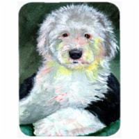 Old English Sheepdog Glass Cutting Board - Large, 15 x 12 in.