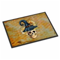 Day of the Dead Witch Skull Indoor or Outdoor Mat, 24 x 36 in.
