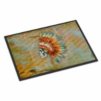 Day of the Dead Indian Skull Indoor or Outdoor Mat, 24 x 36 in.