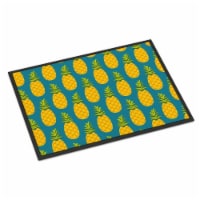 Pineapples on Teal Indoor or Outdoor Mat, 24 x 36 in.