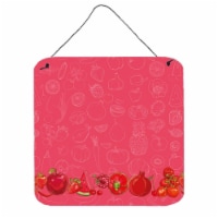 Fruits & Vegetables in Red Wall or Door Hanging Prints