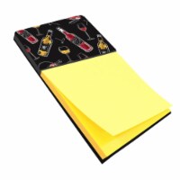 Red & White Wine on Black Sticky Note Holder