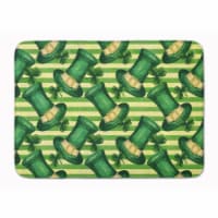 Watercolor St Patricks Day Leprechan Hat Machine Washable Memory Foam Mat
