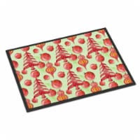 Red Christmas Tree & Ornaments Indoor or Outdoor Mat, 24 x 36 in.