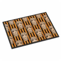 Watecolor Halloween Day of the Dead Head Indoor or Outdoor Mat, 24 x 36 in.