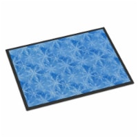 Watercolor Dark Blue Winter Snowflakes Indoor or Outdoor Mat, 24 x 36 in.
