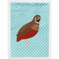 Chinese Painted or King Quail Blue Check Garden Flag