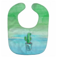 Cactus Teal and Green Watercolor Baby Bib