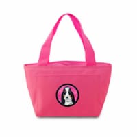 Pink Basset Hound Zippered Insulated School Washable And Stylish Lunch Bag Cooler