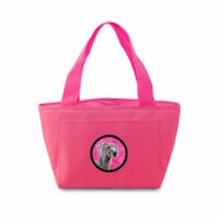 Pink Weimaraner Zippered Insulated School Washable And Stylish Lunch Bag Cooler