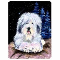 Starry Night Old English Sheepdog Mouse Pad