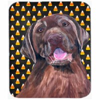 Labrador Chocolate Candy Corn Halloween Portrait Mouse Pad&#44; Hot Pad or Trivet