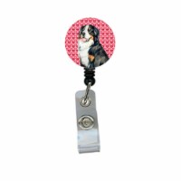 Bernese Mountain Dog Valentines Love and Hearts Retractable Badge Reel or ID Holder with Clip