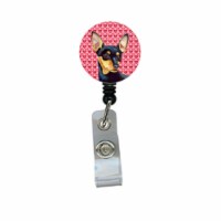 Min Pin Valentines Love and Hearts Retractable Badge Reel or ID Holder with Clip