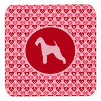 Airedale Valentine Hearts Foam Coasters, Set - 4