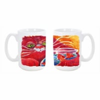Big Red Cat at the fishbowl Dishwasher Safe Microwavable Ceramic Coffee Mug