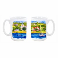 Harbour Scene with Sailboat Dishwasher Safe Microwavable Ceramic Coffee Mug