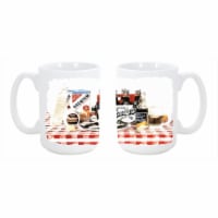 Barqs oysters Dishwasher Safe Microwavable Ceramic Coffee Mug 15 oz.