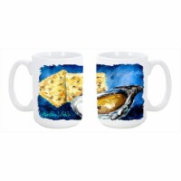 Oysters Two Crackers Dishwasher Safe Microwavable Ceramic Coffee Mug 15 oz.