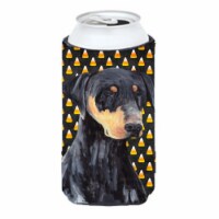 Doberman Natural Ears Candy Corn Halloween Portrait Tall Boy   Hugger