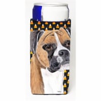 Boxer Fawn Uncropped Ears Candy Corn Halloween Portrait Michelob Ultra s For Slim Cans - 12 o