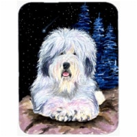 12 x 15 in. Starry Night Old English Sheepdog Glass Cutting Board, Large