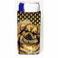 Tibetan Spaniel Candy Corn Halloween Portrait Michelob Ultra bottle sleeves For Slim Cans - 1