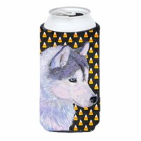 Siberian Husky Candy Corn Halloween Portrait Tall Boy bottle sleeve Hugger - 22 To 24 Oz.
