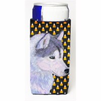 Siberian Husky Candy Corn Halloween Portrait Michelob Ultra bottle sleeves For Slim Cans - 12