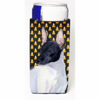Rat Terrier Candy Corn Halloween Portrait Michelob Ultra bottle sleeves For Slim Cans - 12 Oz
