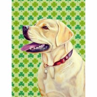 Labrador St. Patricks Day Shamrock Portrait Flag - Garden Size