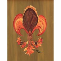 11 x 15 in. Thanksgiving Turkey Fleur de lis Garden Size Flag