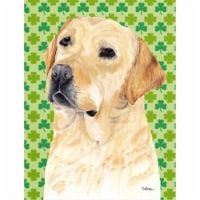 15 x 15 In. Labrador Yellow St. Patricks Day Shamrock Portrait Flag, Garden Size