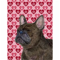 11 x 15 In. French Bulldog Hearts Love And Valentines Day Portrait Flag, Garden Size
