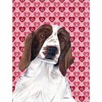 15 x 15 In. Welsh Springer Spaniel Hearts Love Valentines Day Flag Garden