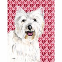 15 x 15 In. Westie Hearts Love And Valentines Day Portrait Flag, Garden Size