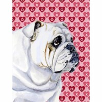 11 x 15 in. Bulldog English Hearts Love Valentines Day Flag Garden Size