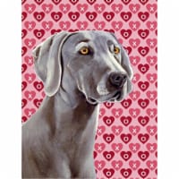 11 x 15 in. Weimaraner Hearts Love And Valentines Day Portrait Flag Garden Size