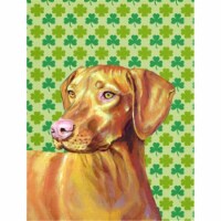 Vizsla St. Patricks Day Shamrock Portrait Flag Garden Size