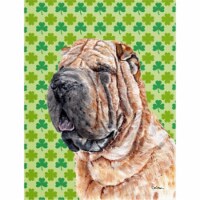 Shar Pei Lucky Shamrock St. Patricks Day Flag Garden Size