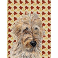 Golden Doodle 2 Fall Leaves Flag Garden Size