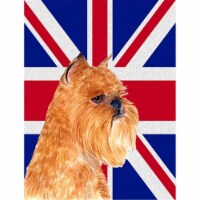 Brussels Griffon With English Union Jack British Flag Flag Garden Size