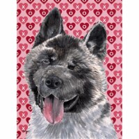 Akita Hearts Love And Valentines Day Flag Garden Size