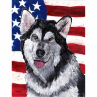 Alaskan Malamute USA Patriotic American Flag Flag Garden Size