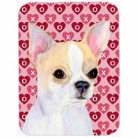 Chihuahua Hearts Love & Valentines Day Portrait Glass Cutting Board, Large
